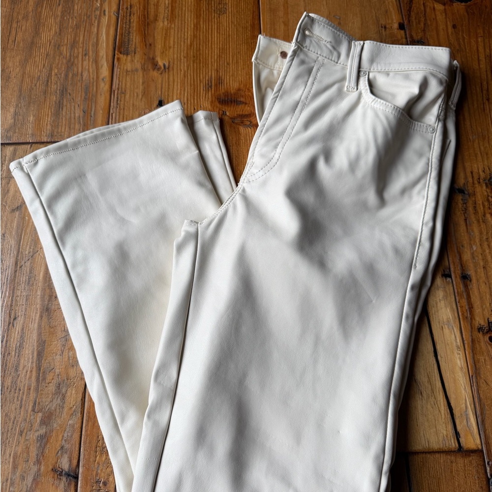 MOTHER Cream Straight-Leg Jeans